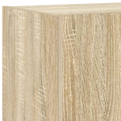 TV Wall Cabinet with LED Lights Sonoma Oak 80x35x31 cm