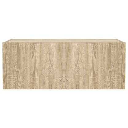 TV Wall Cabinet with LED Lights Sonoma Oak 80x35x31 cm