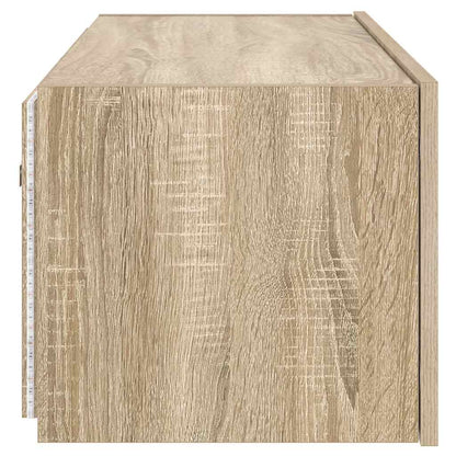 TV Wall Cabinet with LED Lights Sonoma Oak 80x35x31 cm