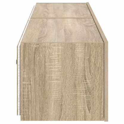 TV Wall Cabinets with LED Lights 2 pcs Sonoma Oak 80x35x31 cm
