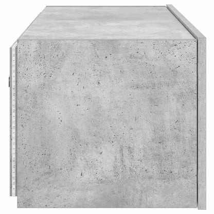 TV Wall Cabinet with LED Lights Concrete Grey 80x35x31 cm