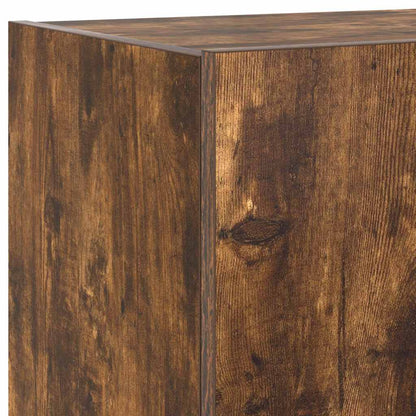 TV Wall Cabinets with LED Lights 2 pcs Smoked Oak 80x35x31 cm