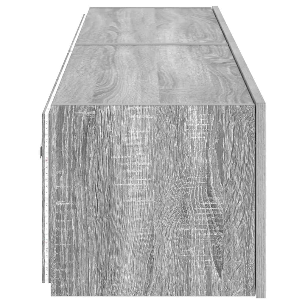 TV Wall Cabinets with LED Lights 2 pcs Grey Sonoma 80x35x31 cm
