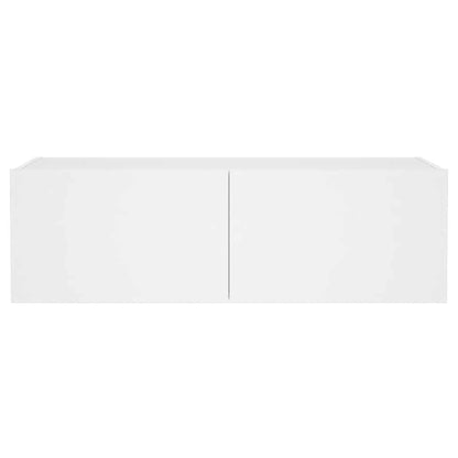 TV Wall Cabinet with LED Lights White 100x35x31 cm