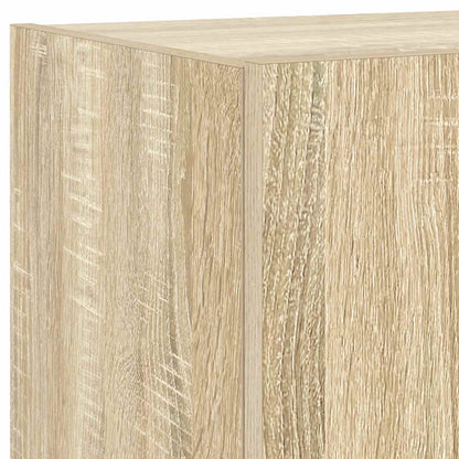 TV Wall Cabinet with LED Lights Sonoma Oak 100x35x31 cm