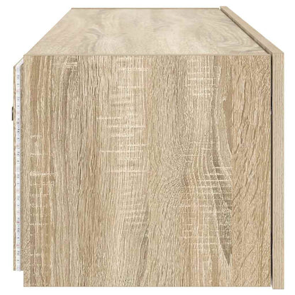 TV Wall Cabinet with LED Lights Sonoma Oak 100x35x31 cm