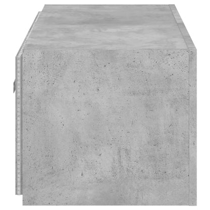 TV Wall Cabinet with LED Lights Concrete Grey 100x35x31 cm