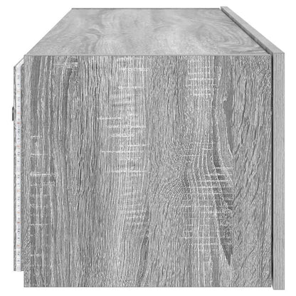 TV Wall Cabinet with LED Lights Grey Sonoma 100x35x31 cm