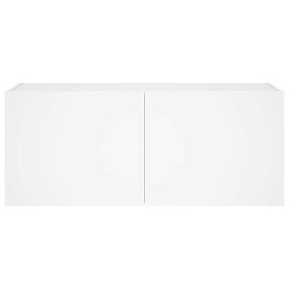 TV Wall Cabinet with LED Lights White 100x35x41 cm