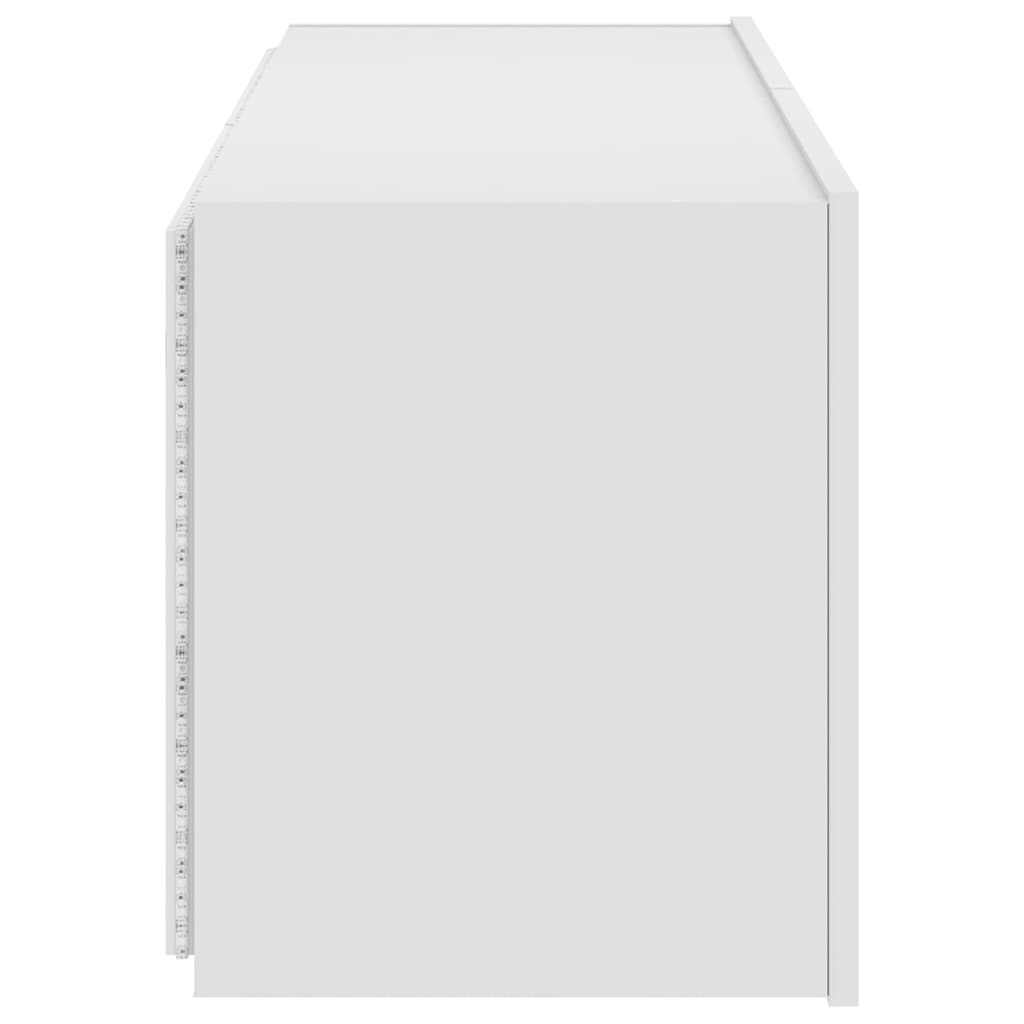 TV Wall Cabinet with LED Lights White 100x35x41 cm