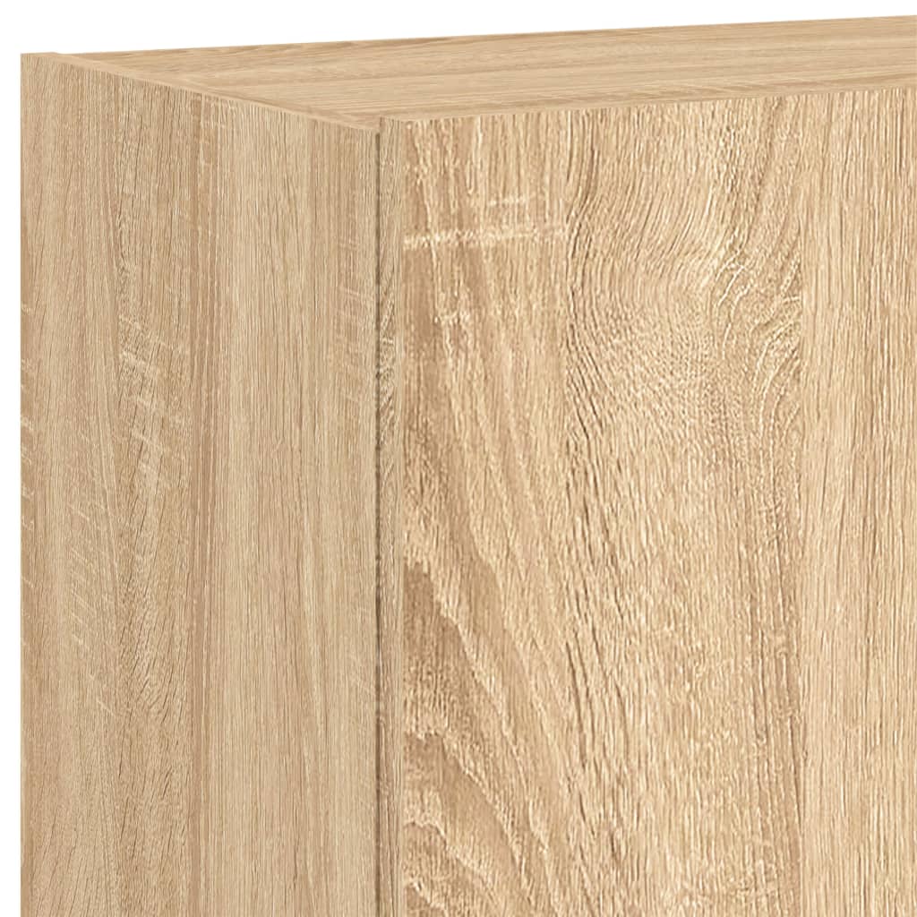 TV Wall Cabinet with LED Lights Sonoma Oak 100x35x41 cm