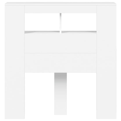 LED Headboard White 100x18.5x103.5 cm Engineered Wood