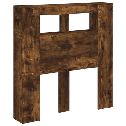 LED Headboard Smoked Oak 100x18.5x103.5 cm Engineered Wood