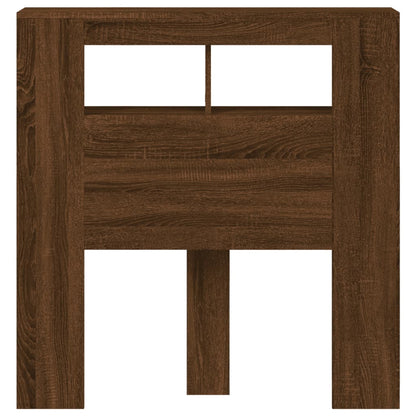 LED Headboard Brown Oak 100x18.5x103.5 cm Engineered Wood