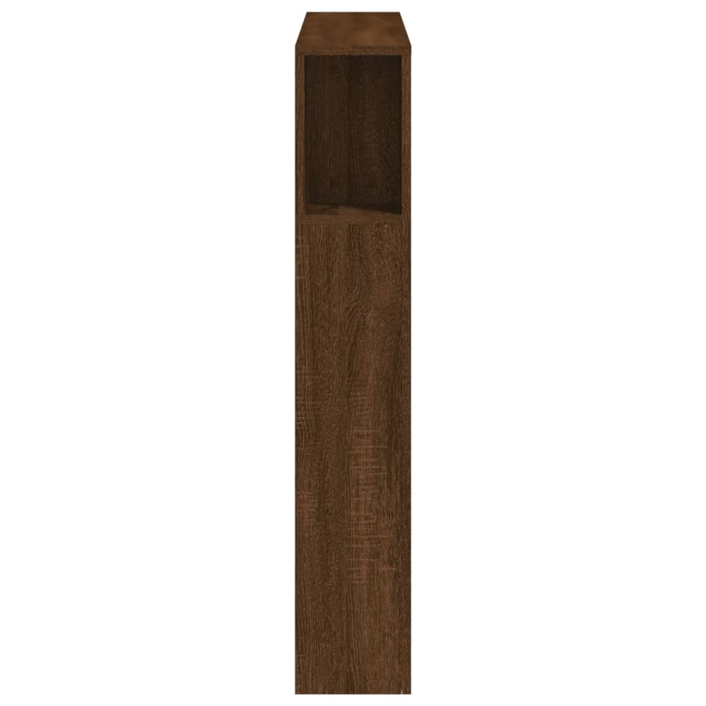 LED Headboard Brown Oak 100x18.5x103.5 cm Engineered Wood