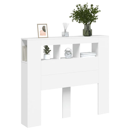LED Headboard White 120x18,5x103,5 cm Engineered Wood