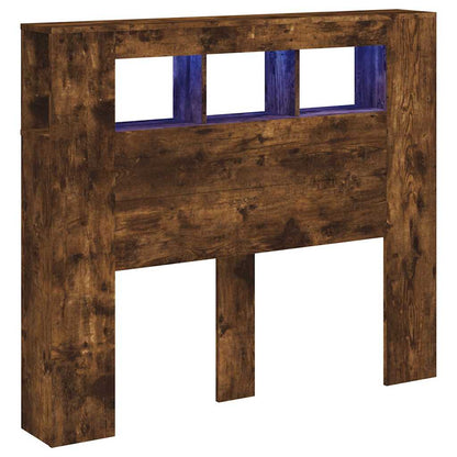 LED Headboard Smoked Oak 120x18.5x103.5 cm Engineered Wood