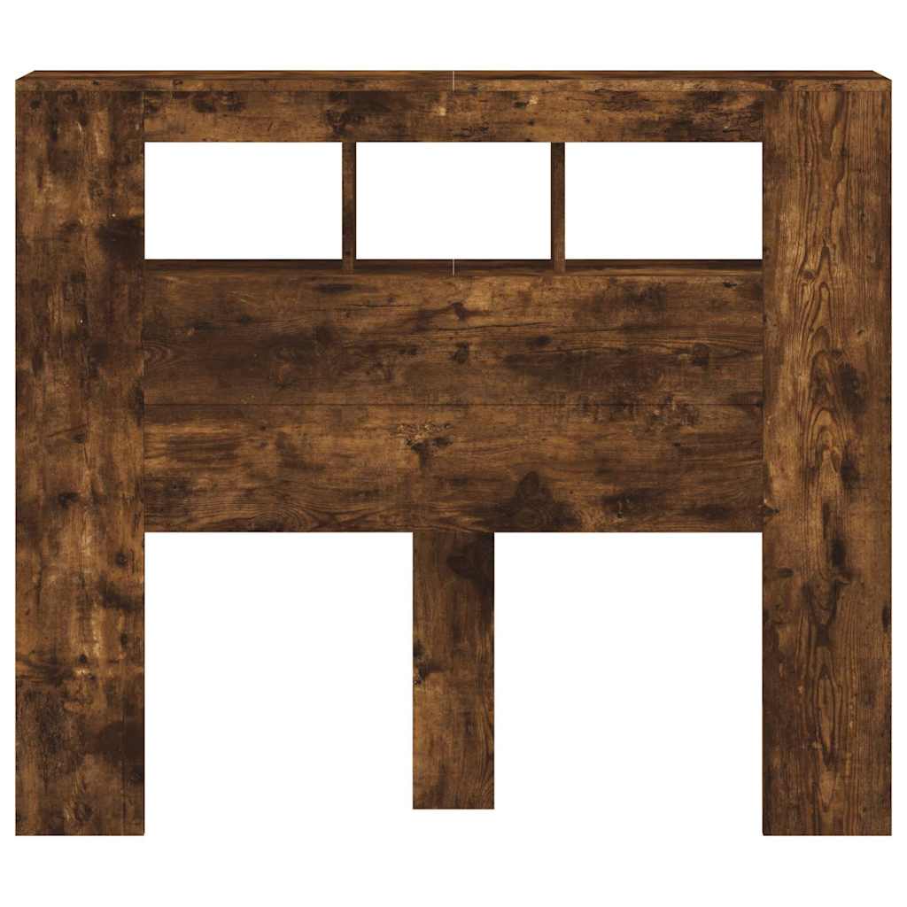 LED Headboard Smoked Oak 120x18.5x103.5 cm Engineered Wood