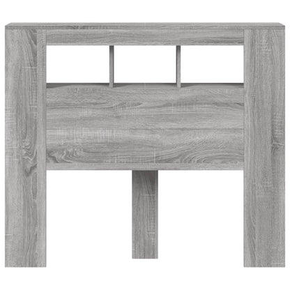 LED Headboard Grey Sonoma 120x18,5x103,5 cm Engineered Wood