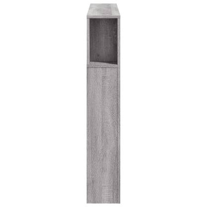 LED Headboard Grey Sonoma 120x18,5x103,5 cm Engineered Wood