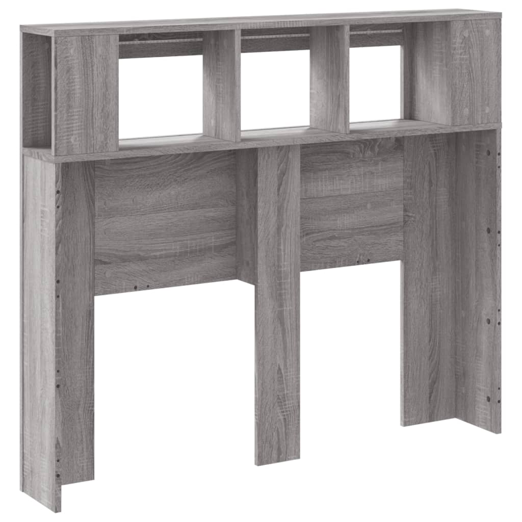 LED Headboard Grey Sonoma 120x18,5x103,5 cm Engineered Wood