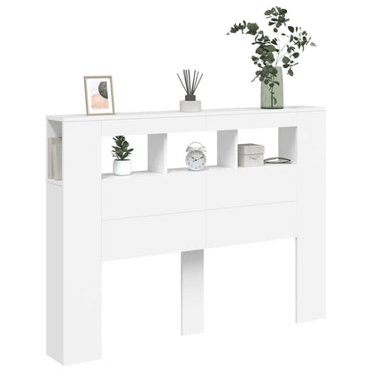 LED Headboard White 140x18,5x103,5 cm Engineered Wood