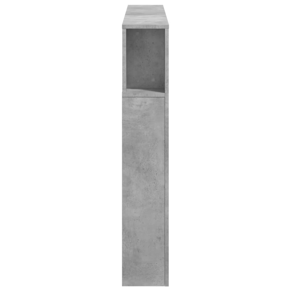 LED Headboard Concrete Grey 140x18.5x103.5 cm Engineered Wood