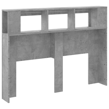 LED Headboard Concrete Grey 140x18.5x103.5 cm Engineered Wood