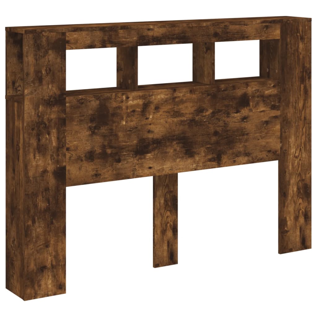 LED Headboard Smoked Oak 140x18.5x103.5 cm Engineered Wood