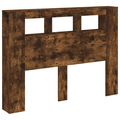 LED Headboard Smoked Oak 140x18.5x103.5 cm Engineered Wood