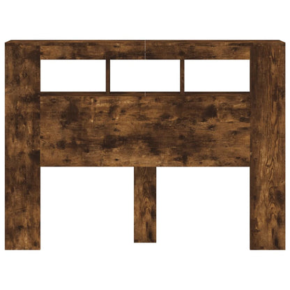 LED Headboard Smoked Oak 140x18.5x103.5 cm Engineered Wood