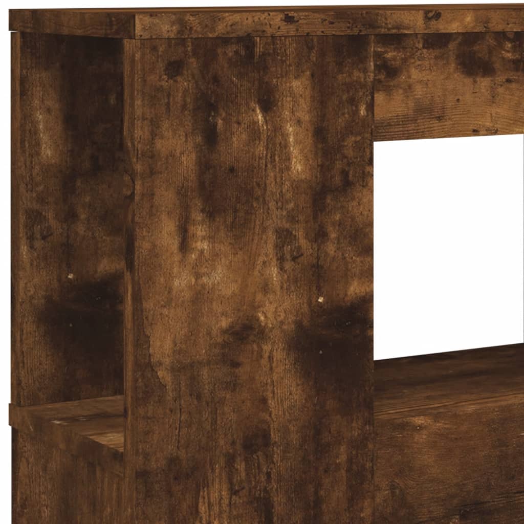 LED Headboard Smoked Oak 140x18.5x103.5 cm Engineered Wood