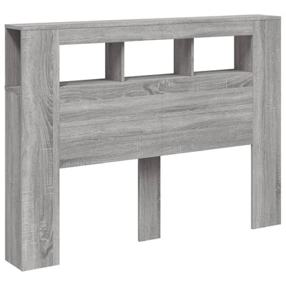 LED Headboard Grey Sonoma 140x18.5x103.5 cm Engineered Wood