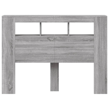LED Headboard Grey Sonoma 140x18.5x103.5 cm Engineered Wood
