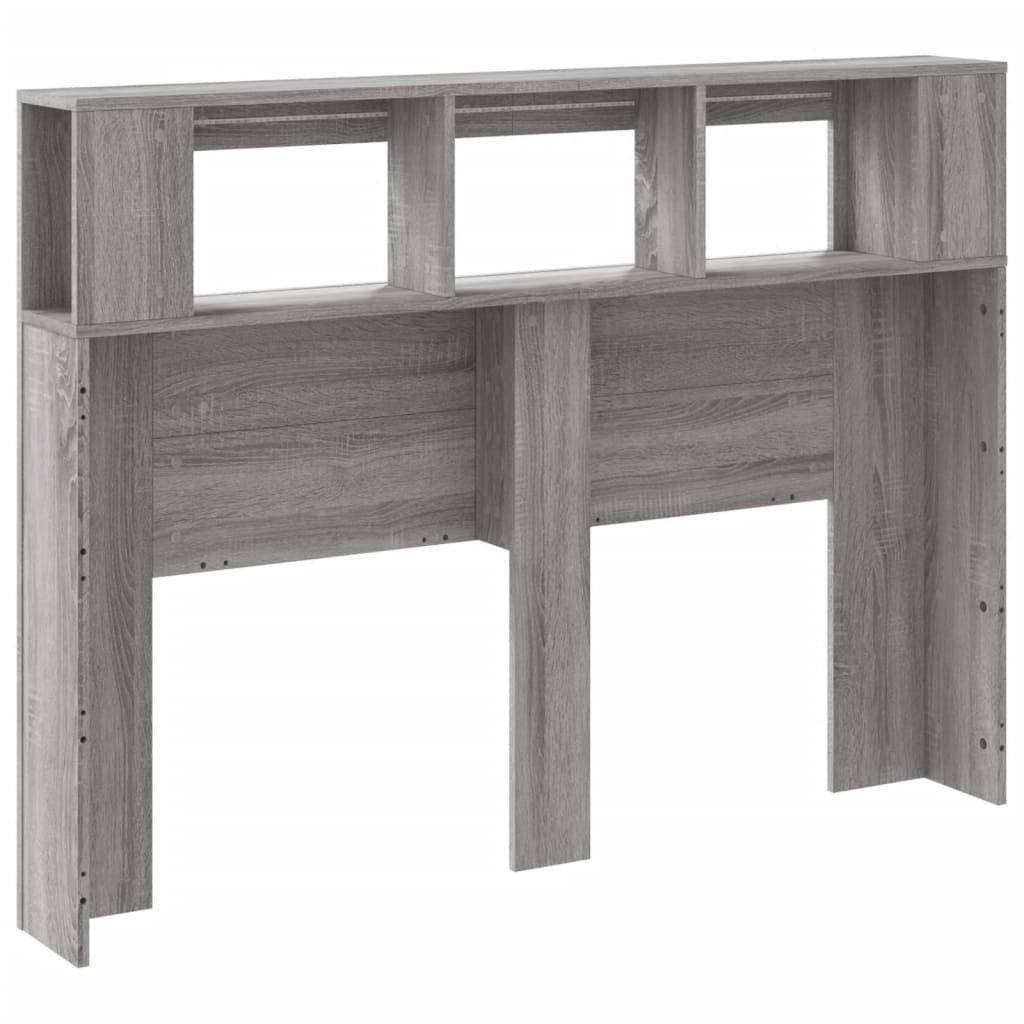 LED Headboard Grey Sonoma 140x18.5x103.5 cm Engineered Wood