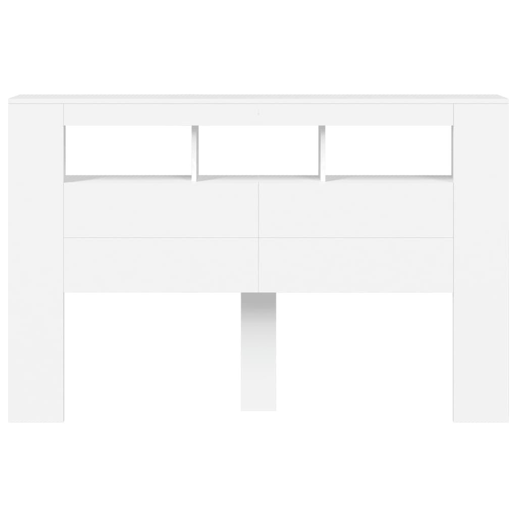 LED Headboard White 160x18.5x103.5 cm Engineered Wood