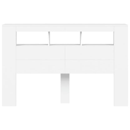 LED Headboard White 160x18.5x103.5 cm Engineered Wood