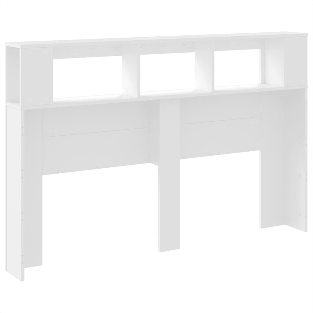 LED Headboard White 160x18.5x103.5 cm Engineered Wood