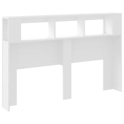 LED Headboard White 160x18.5x103.5 cm Engineered Wood