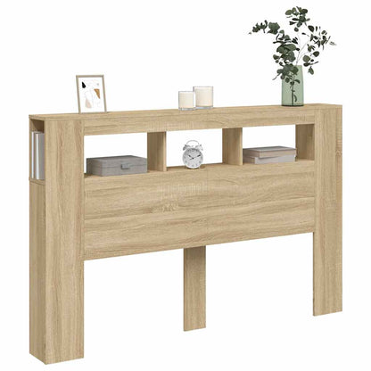 LED Headboard Sonoma Oak 160x18,5x103,5 cm Engineered Wood