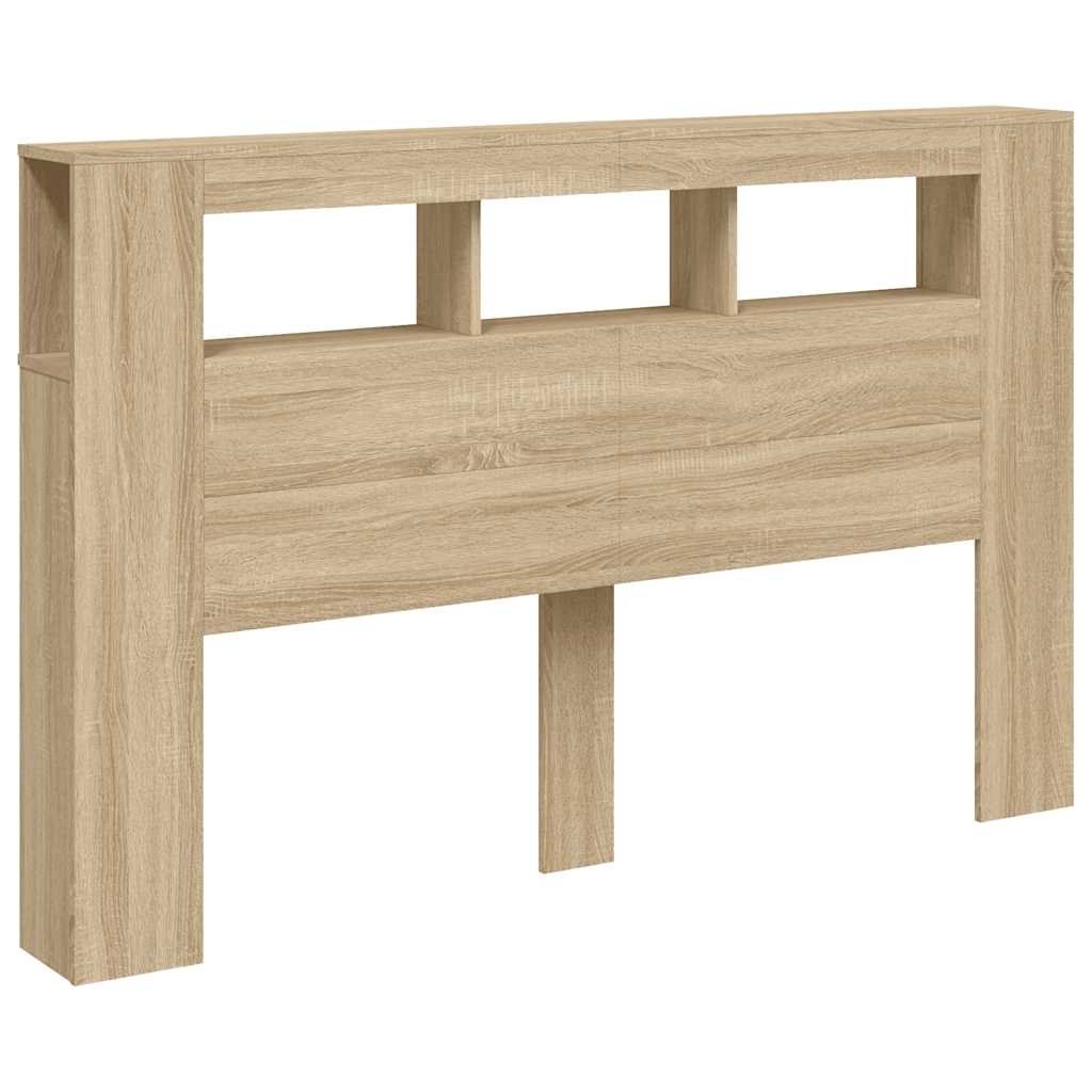 LED Headboard Sonoma Oak 160x18,5x103,5 cm Engineered Wood
