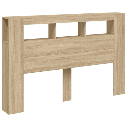 LED Headboard Sonoma Oak 160x18,5x103,5 cm Engineered Wood