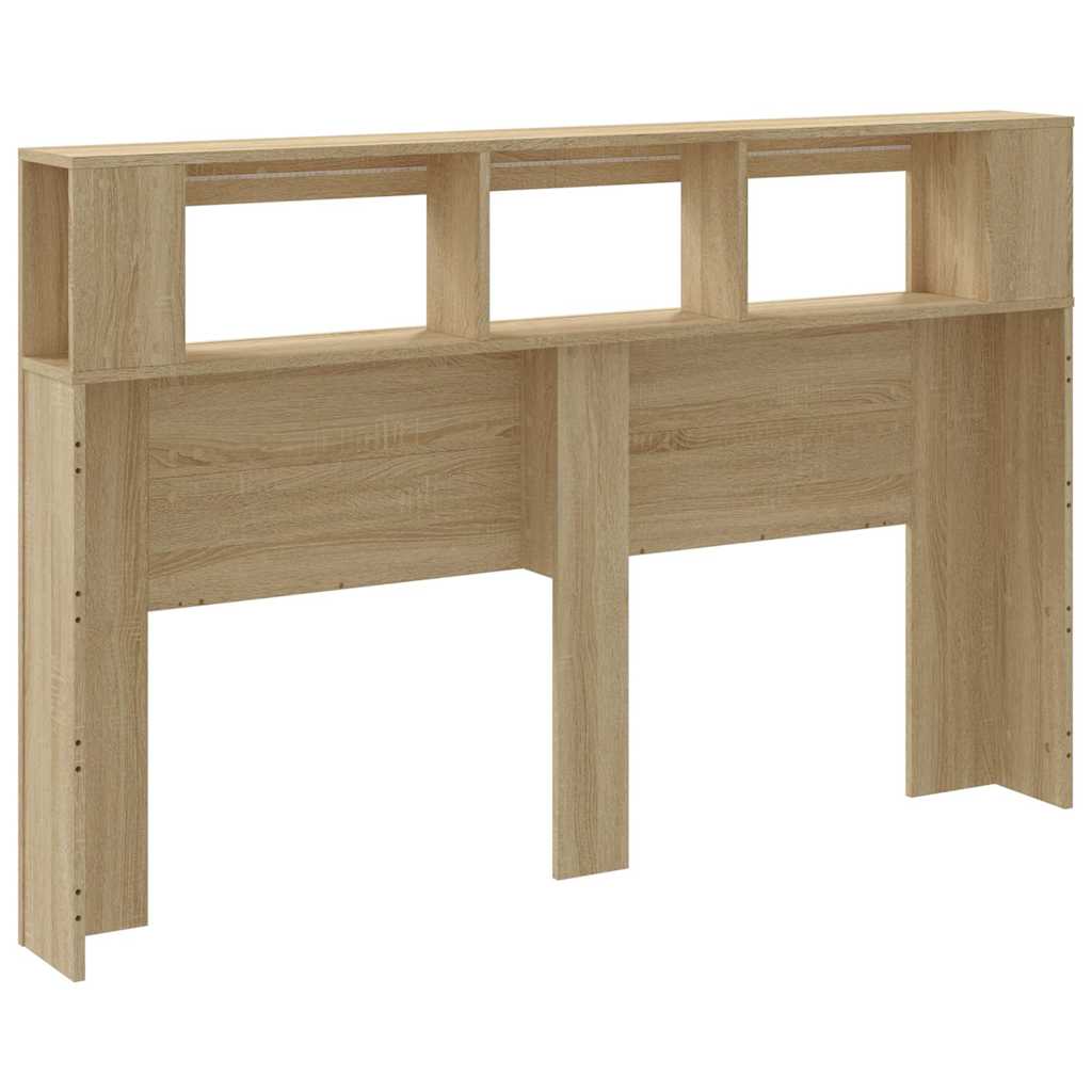 LED Headboard Sonoma Oak 160x18,5x103,5 cm Engineered Wood