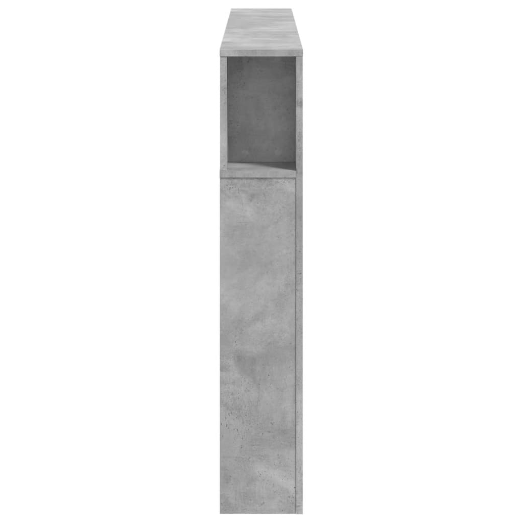 LED Headboard Concrete Grey 160x18.5x103.5 cm Engineered Wood