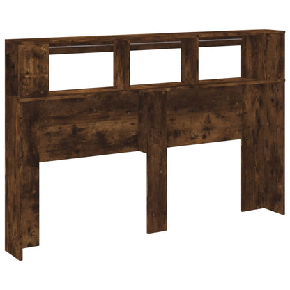 LED Headboard Smoked Oak 160x18.5x103.5 cm Engineered Wood