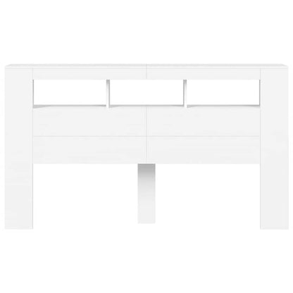 LED Headboard White 180x18.5x103.5 cm Engineered Wood