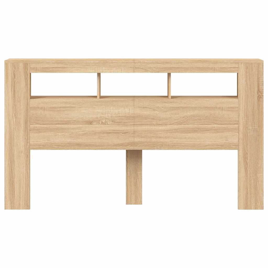 LED Headboard Sonoma Oak 180x18.5x103.5 cm Engineered Wood