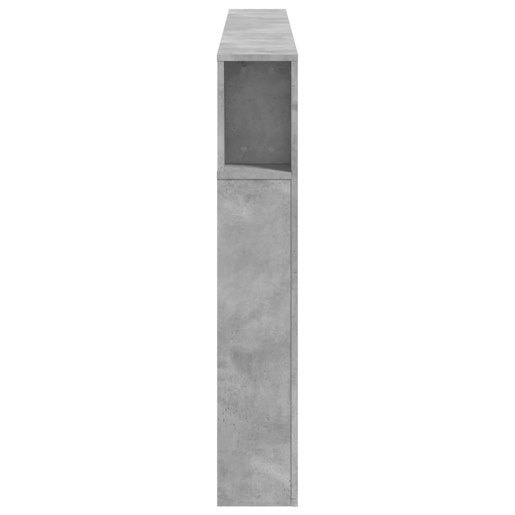 LED Headboard Concrete Grey 180x18.5x103.5 cm Engineered Wood