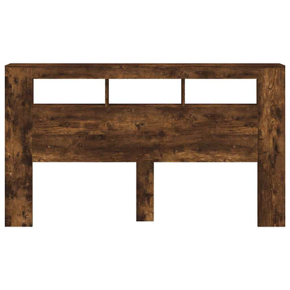 LED Headboard Smoked Oak 180x18.5x103.5 cm Engineered Wood