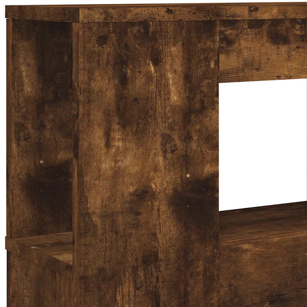 LED Headboard Smoked Oak 180x18.5x103.5 cm Engineered Wood